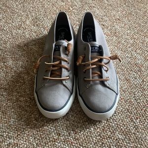 Sperry top-slider memory foam no tie gray sneakers size 7